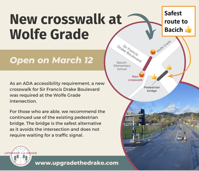 Safe Routes Information on New Crosswalk